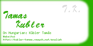 tamas kubler business card